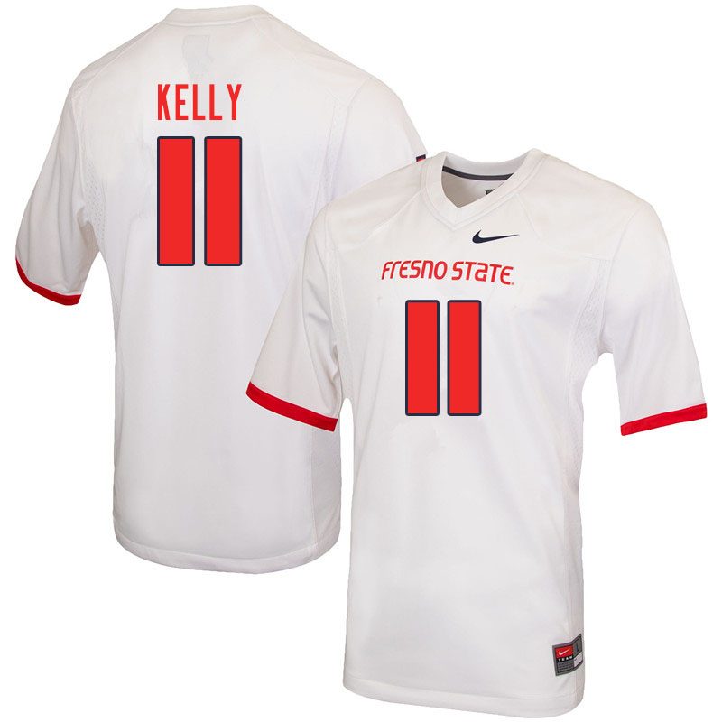 Men #11 Josh Kelly Fresno State Bulldogs College Football Jerseys Sale-White - Click Image to Close
